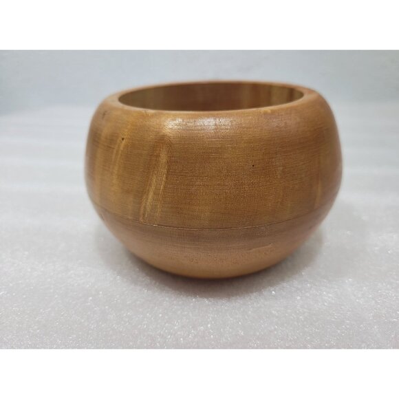 Artisan Crafted Wooden Bowl Trinkets Desktop Cottage Core 3" - Picture 4 of 9